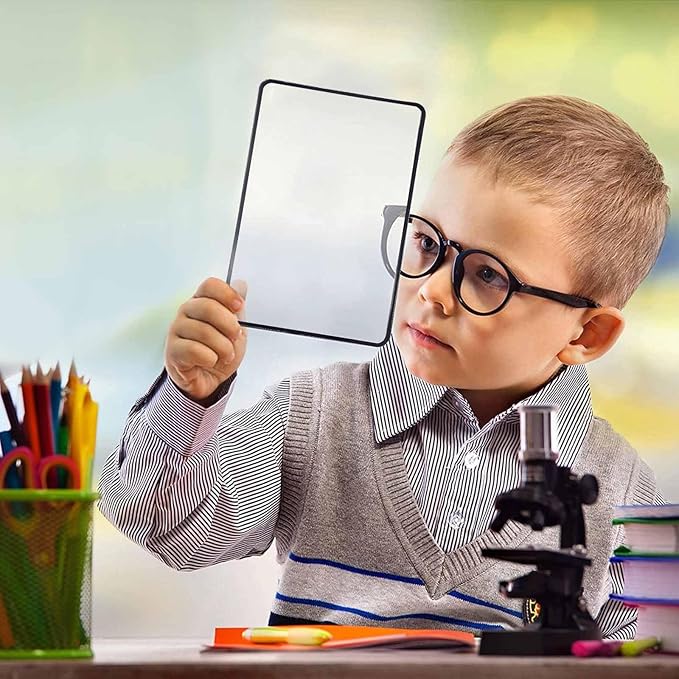 Generic 4Pcs PVC Reading Magnifier Sheets Sized Fresnel Lens 3X Magnifier Sheet for Books and Documents, Lightweight Visual Aid for Seniors and Low Vision Users