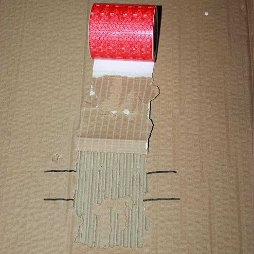 Industrial Reflective Tape Red Outdoor Waterproof 3 inch, High Visibility Hazard Conspicuity Safety Marking Tape (10 feet)