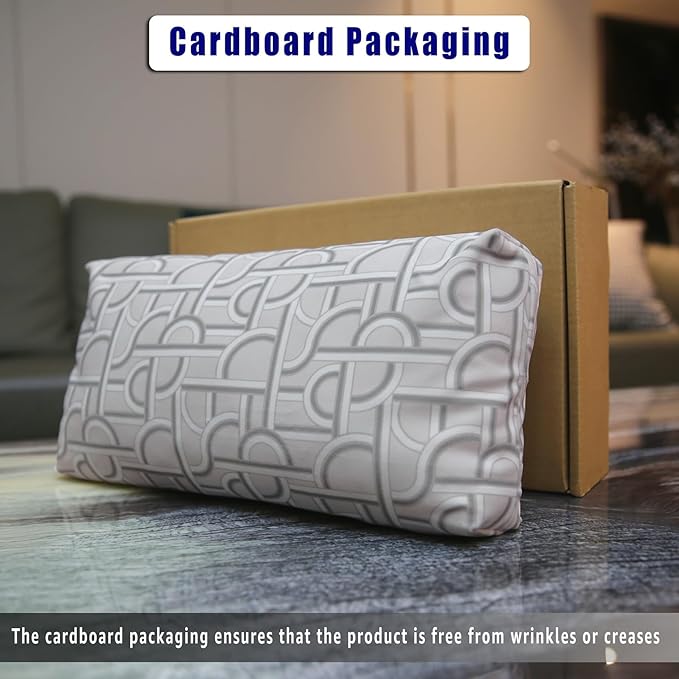 Non-Slip Head Pillow for Recliners - Neck Support Cushion with Velvet Cover for Pain Relief at Home, Office and Travel (Light Geometry)