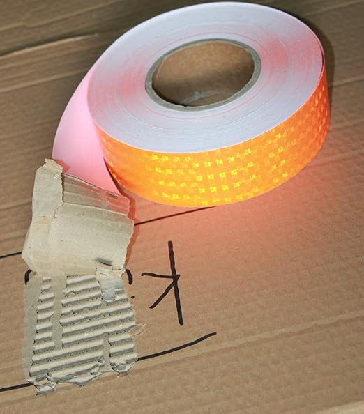 Orange Reflective Tape 2 inch Wide, Outdoor Waterproof Hazard Conspicuity Warning Industrial Marking Tape (166 feet)
