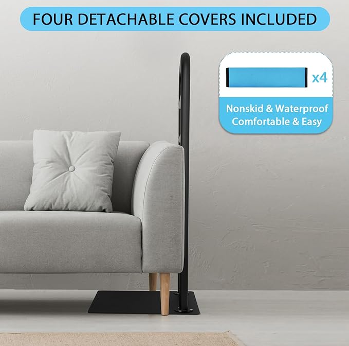 Chair & Couch Stand Assist bar, Heavy Duty Stand Assist Rail with Non-Slip Covers, Four Heights Assist Bar for Seniors, Pregnant, Adults and Other Relied On Persons