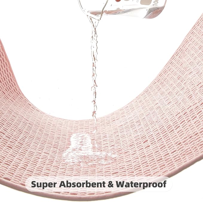 Bathroom Runner Rug, Long Bath Mat Washable Thin Quick Dry Low Pile Bathroom Runner Rugs 24 x 60 Non Slip, Pink 24"x60"