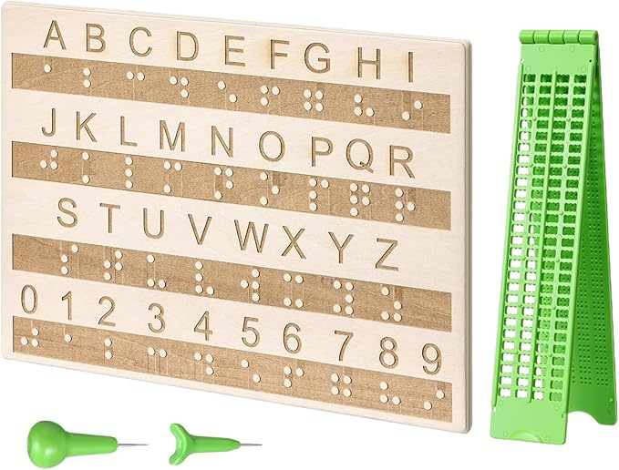 Braille Writer Kit - 4 Lines 28 Cells Visual Impairment Aids, Braille Self-Learning Kit, Kids Teens Adults Students Teachers, Schools Classroom Home Homeschooling, Training Centers Supply