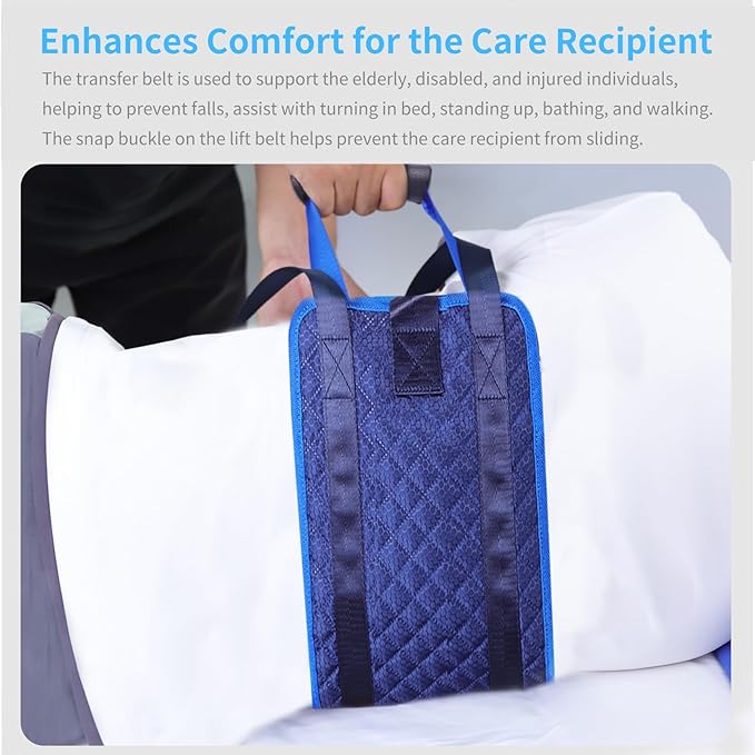 Heavy Duty Bed Transfer Nursing Sling with Durable Handles and Buckle for Patient, Lifting Assist Belt, Transfer Lift Sling for Seniors, Mobility Standing and Lifting Assist Belt for Disabled, Elderly