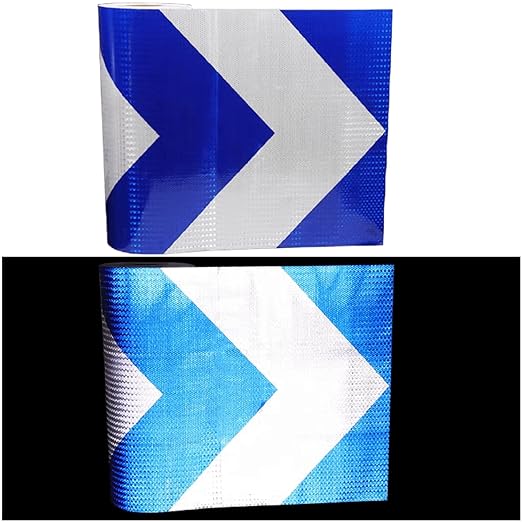Reflective Tape Blue and White Outdoor Waterproof 20 inch, High Visibility Hazard Conspicuity Safety Industrial Marking Tape (66 feet)