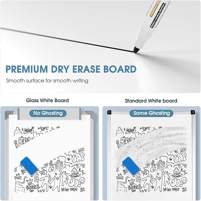 MaxGear Large White Board Easel Stand 2 PCS, 36" x 24" Double Sided Magnetic Dry Erase Board for School Classroom, Home Office Stand Flip Chart, Height Adjustable 360 Degree Rotating Whiteboard