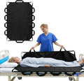 60" x 40" Positioning Bed Pad with Handles Washable Draw Sheets for Hospital Bed Ridden Patient Clothes Waterproof Glide Sheets for Patients Moving Pad for Lifting &Transfer Sheet Nylon, Black