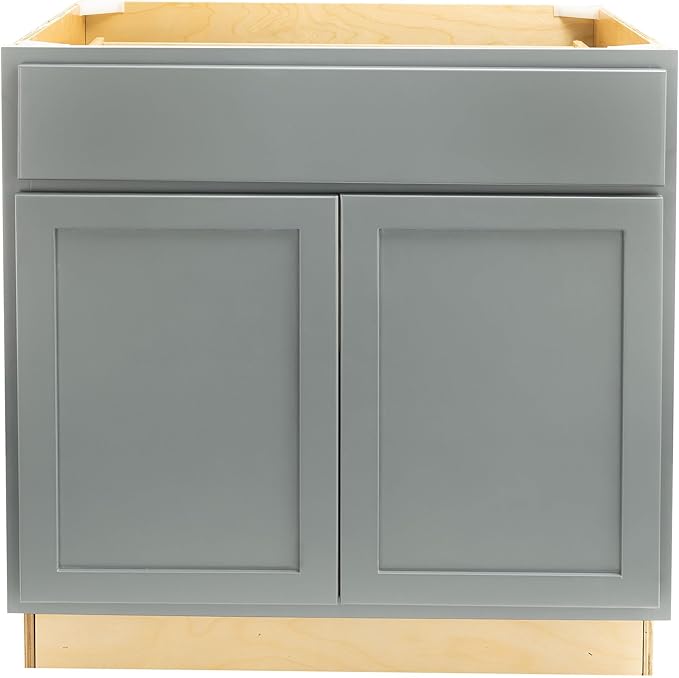 Quicklock RTA (Ready-to-Assemble) | Base Kitchen Cabinets - Shaker Style | Made in America (Magnetic Gray, 36" Wx34.5 Hx24 D Base)