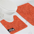 GORILLA GRIP Bathroom Rug Sets, Soft Chenille 2 Piece Area Rugs Set, Toilet Base Mat and 30x20 Carpet, Absorbent Microfiber Washable Mats Dry Quickly, Home Décor and Bath Room Accessories, Coral