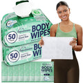Body Wipes for Women - Sensitive Skin (Gentle Clean) - 2 Pack (108 Wipes), Extra Moist No-Rinse Bathing Wipes, Waterless Shower Alternative for Travel, Gym & Women's Hygiene