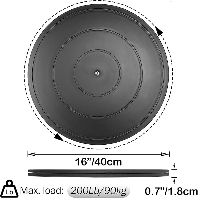 16 Inch Lazy Susan Turntable Heavy Duty Rotating Swivel Stand Lazy Susan with Steel Ball Bearings for Flat Panel Monitors, Computer, TV, Speakers, Bonsai, Statue, Cabinet Organizer