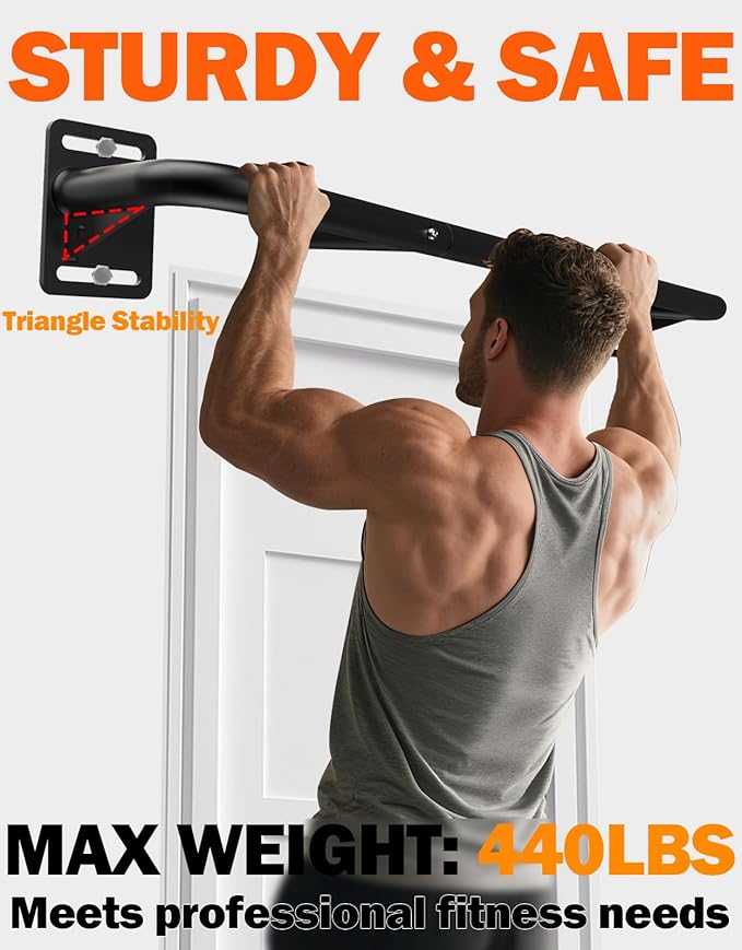 Fitarc Joist Mount Pull Up Bar, Wall Chin Up Bar Ceiling Mount for Beams, Heavy Duty Steel Construction, Home Gym Equipment -Patent Pending