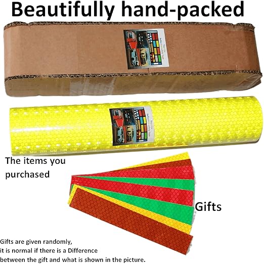 Industrial Reflective Tape Fluorescent Yellow 8 inch Wide, Outdoor Waterproof Hazard Conspicuity Safety Warning Marking Tape (10 feet)
