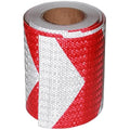 Red and White Reflective Tape Outdoor Waterproof 8 inch X 66 feet, High Visibility Hazard Conspicuity Safety Marking Tape
