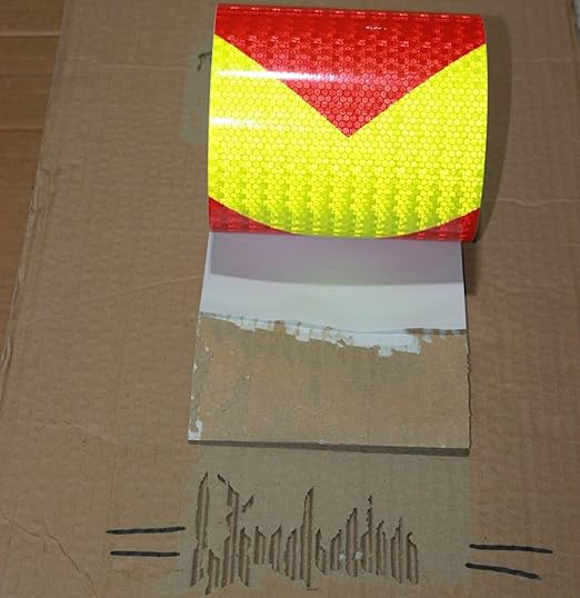 Reflective Tape Outdoor Waterproof 6 inch X 66 feet, High Visibility Hazard Conspicuity Warning Safety Industrial Marking Tape