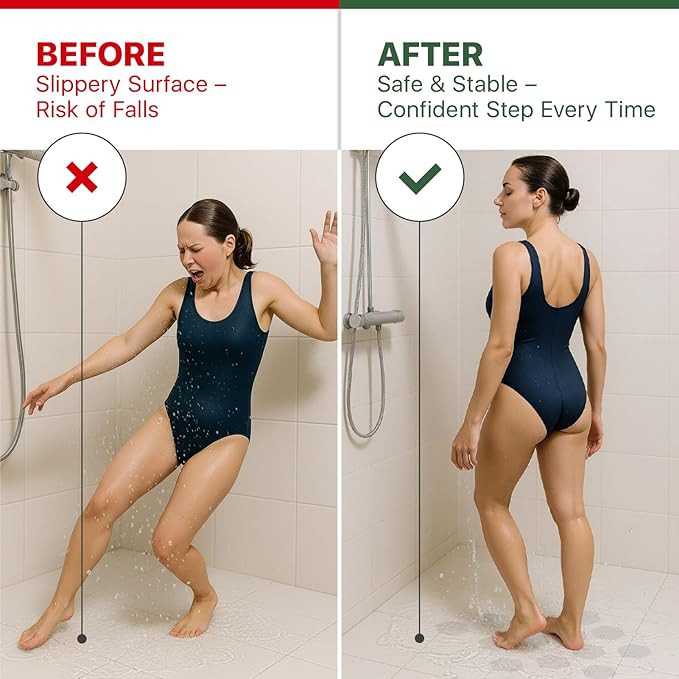 X-Protector Bathtub Non Slip Stickers - 24 PCS Pack 3.15" - Clear Anti Slip Shower Stickers - Premium Shower Adhesive Strips - Self Adhesive Bathtub Non Slip Decals - Prevent Unexpected Slipping!