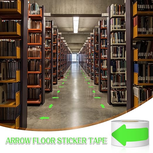 EVQ Arrow Floor Sticker Tape 2"×4" Arrow Floor Marking Sticker Sign 200 PCS Arrow Decal Tape Fluorescent Green