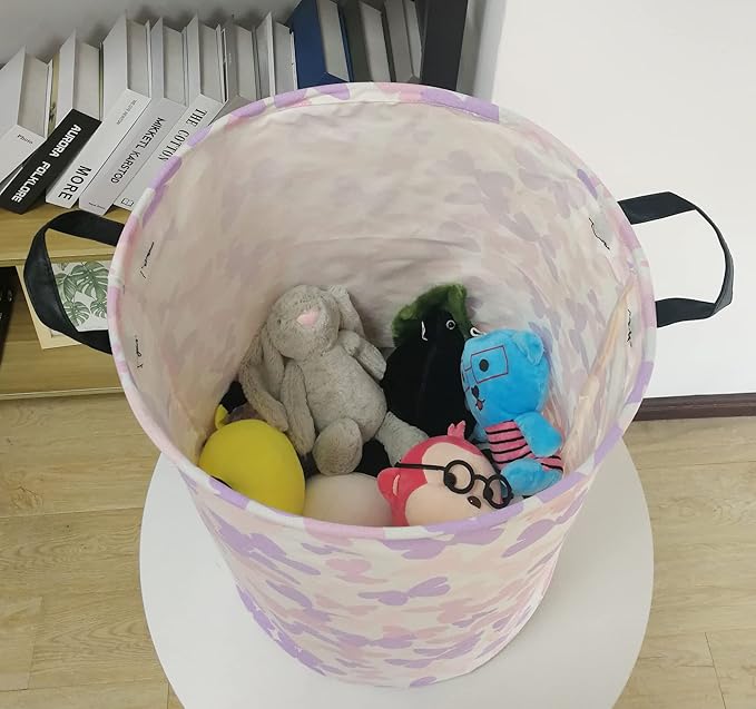 19.7 Inch Round Butterfly Pattern Laundry Clothes Hamper Laundry Basket with Handles,Storage Organizer Bins Laundry Gift Basket for Room, Bedroom Decor