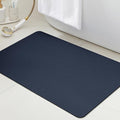 ACCUMTEK Ultra Thin Bath Mat, Upgrade Backing Non Slip Thin Bath Mats Fit Under Door, Quick Dry Ultra Absorbent Bathroom Rugs, Machine Washable Bath Rugs for Bathroom, Bathtub, Dark Blue/Solid/24 x17