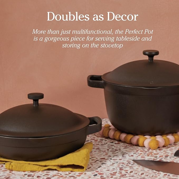 Our Place Mini Perfect Pot | 2.5 Qt Ceramic Pot with Lid & Spatula | Patented 8-in-1, PFAS-Free Nonstick, Non-Toxic Cookware | Induction & Oven-Safe up to 450°F | Char