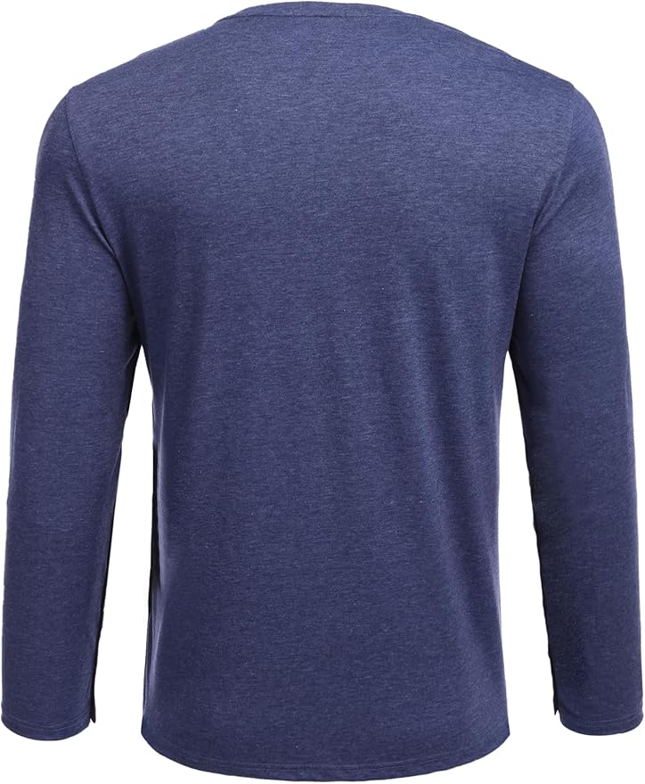Deyeek Men's Post Shoulder Surgery Recovery Shirts Full Tear Away Long Sleeve Snap Chemo Port Access Shirt