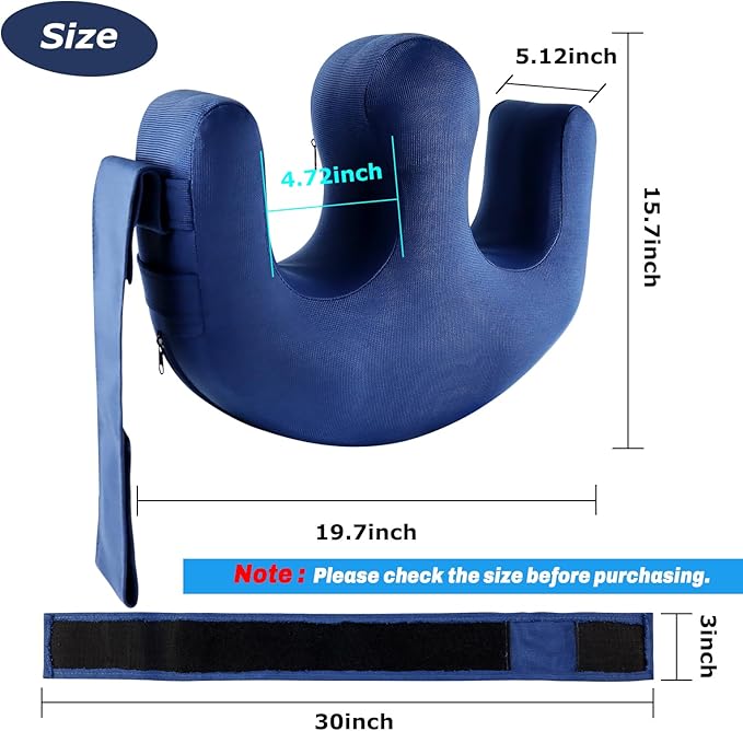 YHK Inflatable Turning Device, Bedridden Turnover Pillow, Prevent Muscle Atrophy with Polyester Removable Pillowcase U-Shaped Multifunctional Turning Pillow, Bedridden Nursing Supplies(Dark Blue)