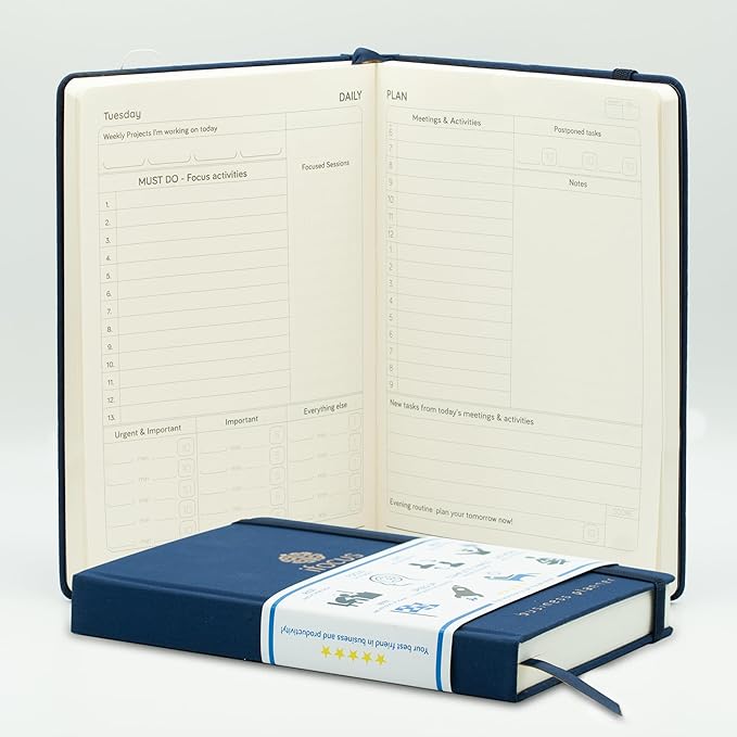 Business Planner Undated for Entrepreneurs! Focus Project Notebook for Productivity! Daily Weekly Self Organizer Planner / Win the Day! Beat Procrastination! Ifocus - A5 work planner