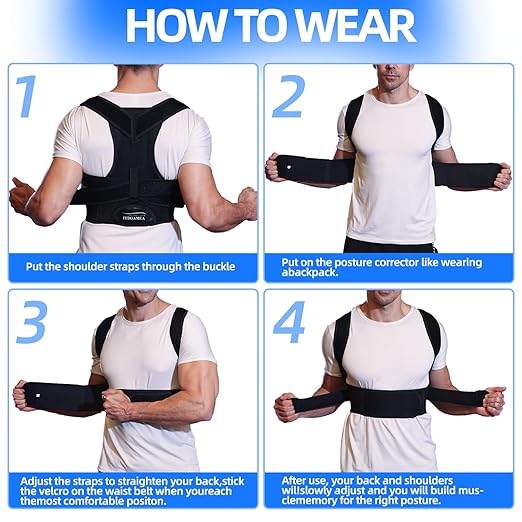 IYDoaMea Posture Corrector for Women and Men ( Order A Size Up ) Upgraded Back Brace Support, Adjustable Shoulder Straightener for Improving Back Posture, Relief for Upper and Lower Back, Lumbar, Neck, Shoulder Pain (M(31.4~37.4))