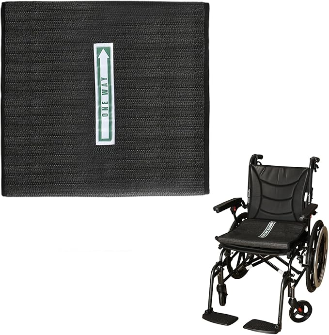 One Way Transfer Support Cushion, Non Slip Tubular Pad for Fall Prevention in Chair & Wheelchair, Elderly/Disabled Assistance, 17"x17" (Black-Without Handles)