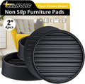 xxxHOLIC Non Slip Furniture Pads, 2” Round Black Rubber Grippers for Hardwood Floors, Anti Skid Furniture Feet Coasters, Bed Couch Stoppers to Prevent Sliding and Floor Scratches, Set of 4