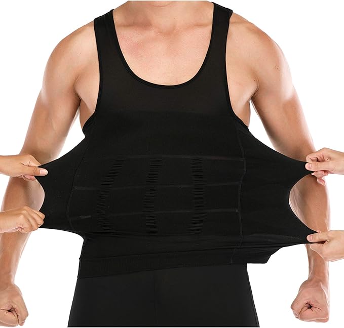 Mens Compression Shirt to Hide Gynecomastia Moobs Slimming Body Shaper Vest