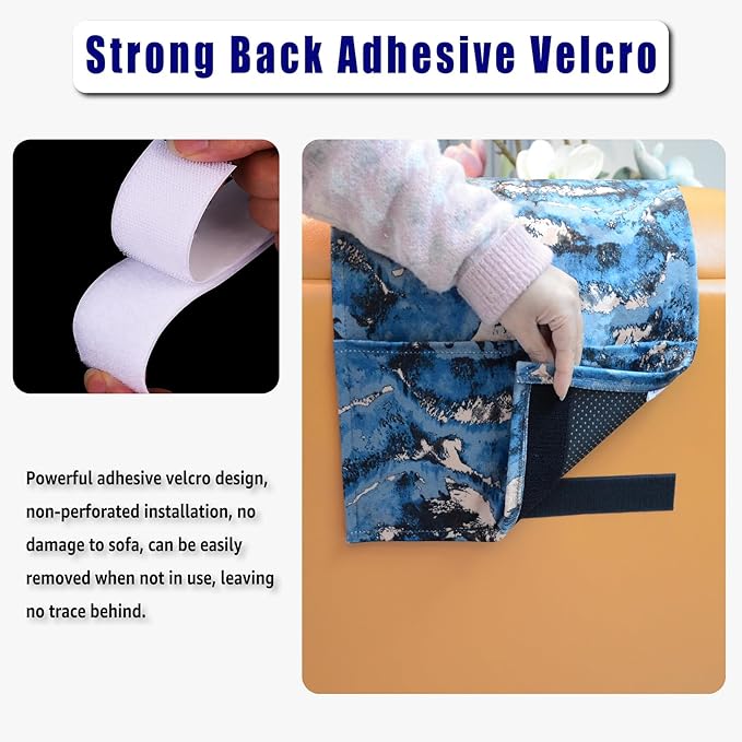 Non-Slip Head Pillow for Recliners - Neck Support Cushion with Velvet Cover for Pain Relief at Home, Office and Travel (Dark Blue)