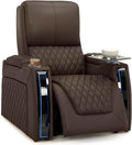 Seatcraft Apex Home Theater Seating, Living Room, Powered Headrest, Powered Lumbar, Powered Recline, Italian Leather, USB Charging, Single Recliner, Brown