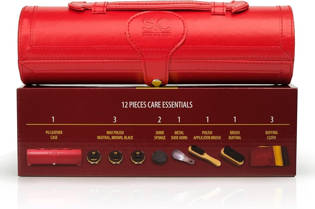 Stone and Clark Original Shoe Polish & Care Kit - Leather Shoe Shine Kit for Men & Women