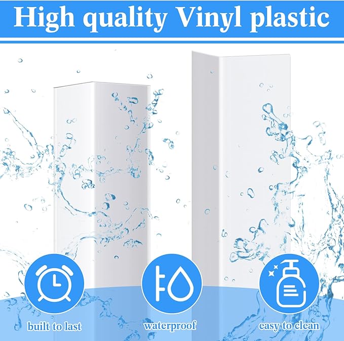 Sasylvia 10 Pcs Wall Corner Protector Guards, Vinyl 1-1/8 x 48 Inches Corner Trim Molding, Avoid Scratching Scuffs, Ease Install and Cleaning for Door Tables Countertop Furniture Cabinet Protection