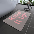 Bath Mat, Bathroom Mat Rugs Super Absorbent Shower Mats Non Slip Quick Dry Thin Rubber Mats for Bathroom Floor Fit Under Door, Shower Rug for Bathtub, Shower, Beige