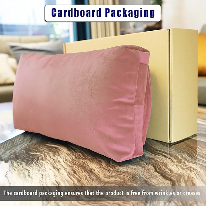Velvet Recliner Head Pillow with Non-Slip Base - Adjustable Neck Support for Pain Relief in Home, Office and Travel (Pink)