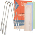 MasterMedi Tongue Scraper for Adults, 100% Stainless Steel Scrubber for Bad Breath, Easy to Use, Tongue Cleaner for Oral Care & Hygiene Set of 3 (with Travel Case)