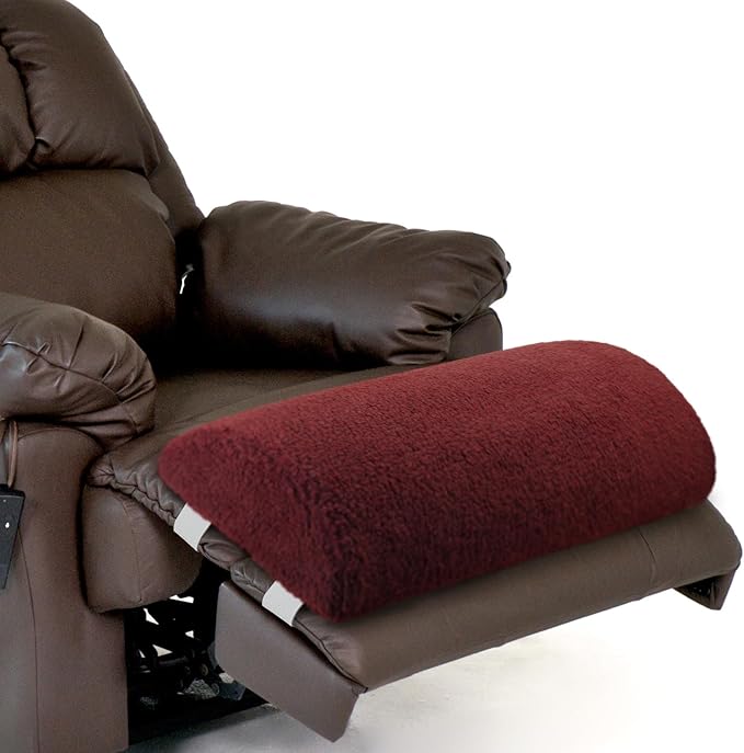 Wesiti Recliner Foot Pillow Cushion High Resilience Sherpa Memory Foam Bolster Sleeping Rest Multipurpose Half Roll Leg Pillow Suitable for Bed Chair Sofa Headrest Back Lumbar Leg Support(Wine Red)