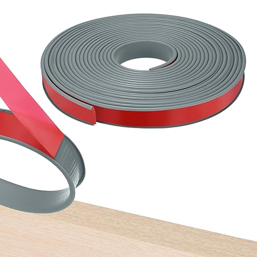 U-Shape Edge Banding, 0.98 Inch x 32.8 FT Self Adhesive Rubber Edge Trim Flexible TPE Corner Protector for Desk/Shelves/Furniture/Countertop/Table/Cabinet/Plywood [Gray]