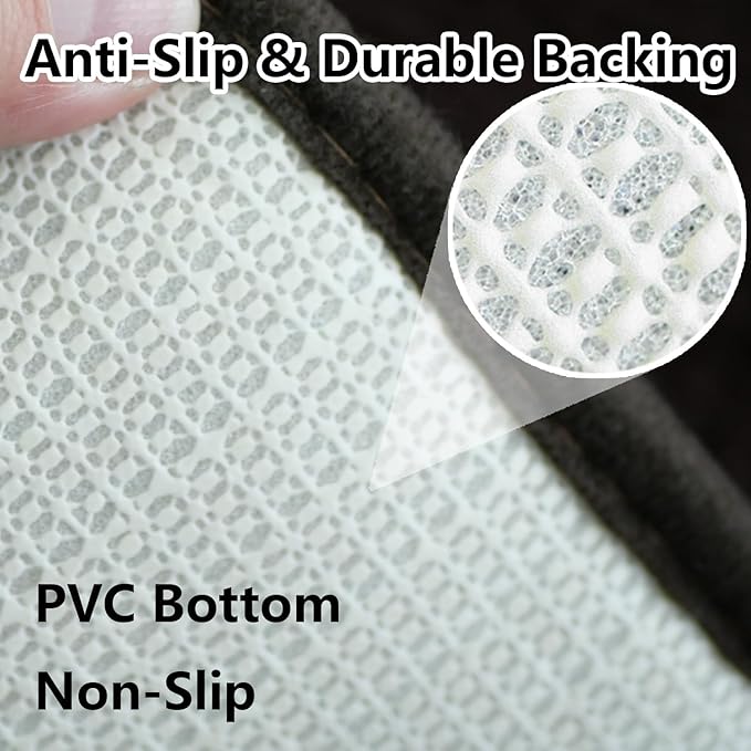 BOANKODU Bathroom RugsSets 2 Piece，59X24+16X24Inch，Absorbent Non-Slip Very Soft Chenille Mat,Machine Washable （Coffee）