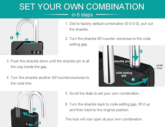 ZHEGE Locker Locks with Code for School, Gym, Work, Small Padlocks Combination with DIY Name Badges - Easy to Read & with Big White Number (Black, 2 Pack)