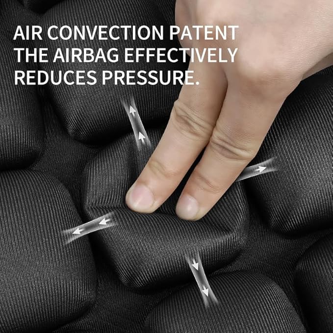 1Pcs Sondor Travel Seat Cushion, Inflatable Airplane Seat Cushion for Travel.Suitable for Long Distance Sedentary People to Use, 1000 Black and 1000 White Mini Fasteners