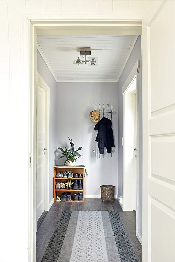 Custom Size Hallway Runner Rug Grey Color 31 inch Wide Select Your Length Non-Slip (Skid Resistance) Rubber Backing 15 feet x 31 inch