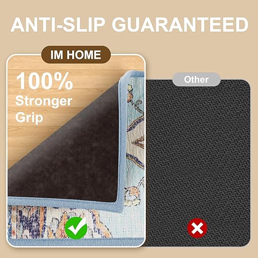 Non Slip Stair Treads for Wooden Steps Indoor, Light Blue, 15pcs, 30"X8", Soft Carpet Mat, Machine Washable Boho Carpet Treads with Reusable Adhesive Backing, Safety Stair Tread for Dog, Kid, Elder