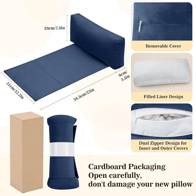 Recliner Headrest Pillow, Adjustable Comfort Neck & Head Support Pillow, Soft Velvet Non-Slip Headrest for Pain Relief & Relaxation, Ideal for Recliner, Couch, Chair, Sofa