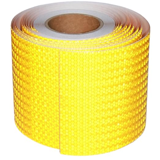 Yellow Reflective Tape Outdoor Waterproof 6 inch, High Visibility Hazard Conspicuity Safety Industrial Marking Tape (66 feet)