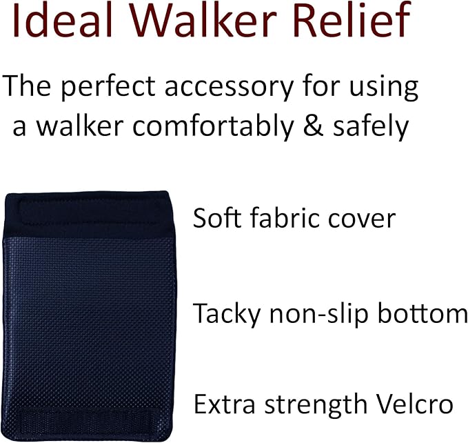 Crutcheze Walker Padded Hand Grip Covers Premium USA Designed Moisture Wicking, Comfort, Fashion, Washable - Standard Walker Handle Cushion - Mobility Aid Accessories