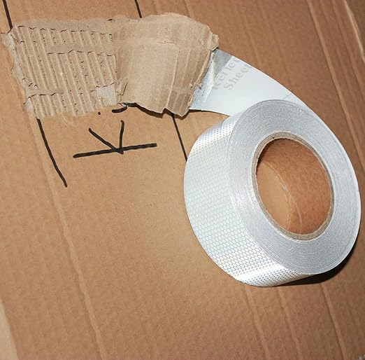 Industrial Reflective Tape Silver 2 inch Wide, Outdoor Waterproof Hazard Conspicuity Warning Marking Tape (66 feet)