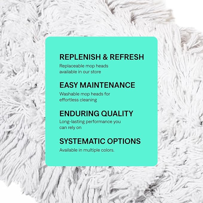 Commercial Dust Mop & Floor Sweeper, 36 in. Dust Mop for Hardwood Floors, Cotton Mop Head, Wooden Broom Handle, Industrial Dry Mop for Floor Cleaning & Janitorial Supplies